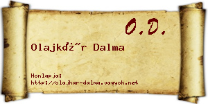 Olajkár Dalma névjegykártya